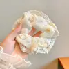 Suave con el cabello, elegante y con estilo, scrunchie, pasador de malla floral pequeño estilo coreano, accesorio para el cabello plisado de estilo de hada