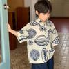 Camiseta Manga Curta Estampada Personalizada para Bebê Roupas de Verão Finas Frescas Largas para Crianças Moda Camisa para Menino Tops
