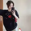 Camiseta Blanca de Algodón Puro de Manga Corta para Mujer 2026 Nuevo Verano Estilo Americano Diseño Holgado Manzana Nicho Top