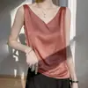 Moda Verão 2025 Transfronteiriça Nova Camisola Feminina, Top Cropped Curto para Usar por Cima, Peça Versátil para Usar por Dentro e por Fora, Top Sexy de Seda de Gelo