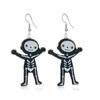 Aretes de serie de Halloween al por mayor del fabricante, aterradores y divertidos, fantasma, murciélago, araña, aretes de calavera