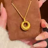Vietnam Ouro de Areia Cobre Dourado Método Antigo Ouro Escovado Pingente Pepita Sólido Exquisito Sensação de Alto Padrão Colar Fornecimento Atacado