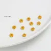 Cuentas Espaciadoras Chapadas en Oro Real de 18 Quilates que Conservan el Color Pulsera de Perlas Accesorios Hechos a Mano DIY Pulsera Collar Base de Flor Accesorios de Joyería