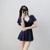 Traje de baño de una pieza conservador talla grande para mujer, adelgazante con soporte para el busto, favorecedor para figuras curvilíneas, corte holgado para aguas termales y vacaciones