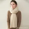 100% Cashmere Outono/Inverno 2026 Novo Cachecol de Gola Alta Feminino Tricotado Cor Sólida Cachecol Torcido Atacado Transfronteiriço
