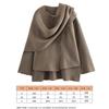 2024 Estilo Europeo y Americano Transfronterizo para Mujer Otoño Nuevo Bufanda Asimétrica Chaqueta de Punto Corta Holgada Manga Larga