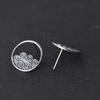 Pendientes vintage de plata tailandesa mate S925 de Golden Deer King, elegantes y a la moda, con ondas de agua huecas.