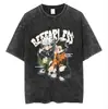 Berserk Jujutsu Kaisen Anime Japonés Retro Lavado Camiseta de Manga Corta Tendencia