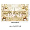 Tela de fondo para Año Nuevo 2027 transfronteriza, decoración de ambiente festivo para fiesta de Nochevieja europea y americana, banner fotográfico de tela colgante