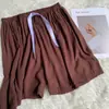 Shorts de Playa para Mujer de Algodón y Seda Estilo Nuevo de Primavera, Shorts de Algodón y Seda que No se Desvanecen para Uso Casual en Casa y al Aire Libre