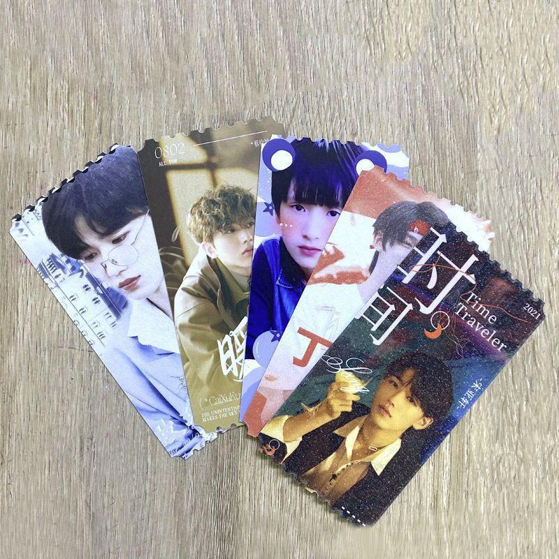 明星镭射UV纸质小卡来图生产应援书签明信票根方卡珠光满天星手