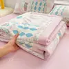 Conjunto de Colcha de Verão Classe A 100% Algodão de Xinjiang com Quatro Peças, Colcha de Algodão Puro com Desenho para Dormitório de Estudante, Fina