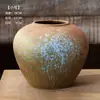 Jarrón de Cerámica Rústica Estilo Wabi-Sabi de Jingdezhen, Recipiente para Arreglos Florales Estilo Vintage, Adorno de Decoración para Sala de Estar Estilo Chino Nuevo