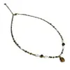Collar Vintage de Nicho Estilo Francés Turquesa, Piedra Ojo de Tigre, Cuentas de Concha, Cadena Delicada Versátil para Suéter Venta al por Mayor