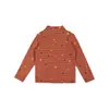 Camada Base Listrada de Bolinhas de Arroz Pegajoso Senlingji para Meninas, Camiseta Interna de Manga Longa com Gola Alta para Outono e Inverno