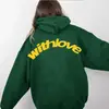 Sudadera con Capucha y Bolsillo Estampado Hip-Hop Chaqueta Sudadera Retro Americana Sudadera de Manga Larga Sudadera de Primavera y Otoño para Mujer