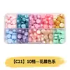 Perlas de cera octogonales, 100 estilos en compartimentos separados, perlas de cera para sellos de cera, empaque de caja de color mixto, venta al por mayor