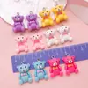 Urso de Gravata Borboleta Desenho Animado Pingente de Resina Multicor Artesanal DIY Chaveiro de Contas Ornamento Acessórios Fabricante Atacado