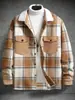 Ropa Cruzada Temu Shein Amazon Comercio Exterior Transfronterizo Suéter de Franela a Cuadros para Hombre Nuevo Otoño Estilo Casual Holgado