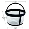 Filtro de café filtro de chá filtro FDA malha de aço inoxidável 304 nylon filtro de máquina de café 4 xícaras 8 xícaras 12 xícaras
