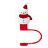 Accesorios para Pajilla Stanley Navideños Tapa de Silicona Cubierta Decorativa Estéreo 3D Pinza de Árbol de Navidad Edición Limitada Navideña