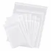 Saco autosselante de CPE, saco fosco com fecho tipo osso, saco de armazenamento semi-transparente fosco para roupas e calças, saco de embalagem fosco espessado