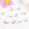 Super flash mariposa colorida moca Red Net Diamante nuevo taladro de uñas de cristal decoración de uñas metálica tridimensional venta al por mayor