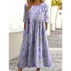 26 Novos Produtos Transfronteiriços Temu Amazon Aliexpress Moda Estampa Digital Vestido Feminino Soltinho Fábrica de Origem