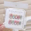 Uñas Postizas Artesanales Ojo de Gato Desmontables Manicura Uñas Cortas Estilo Ballet Tallas Variadas Uñas Postizas 10 Piezas Mayoreo