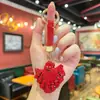 Artículo estrella de Halloween: llavero de aleación de murciélago 3D tachonado de arcilla, colgante de murciélago peculiar de pedrería creativa para bolso