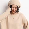 Cachemira 2026 Otoño e Invierno Nuevo Gorro de Punto para Mujer Gorro Casual Tejido de Cable de Doble Hilo Suave Boina