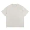 Camiseta Trendy de Manga Corta para Hombre Transfronteriza, Algodón Puro, Lavado Vintage, Cuello Redondo Desgastado, Agujero en el Pecho Delantero Estilo Americano, Corte Holgado
