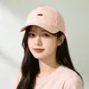 Gorra de Béisbol Lisa de Color Sólido con Bordado de Letras Estilo Coreano para Mujer Versátil Circunferencia de Cabeza Grande Casual Gorra de Pico de Pato Gorra Protectora del Sol para Exteriores
