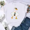 Gafas de Sol Diseño de Pato Bebiendo Camiseta de Mujer Verano Cómoda Camiseta Casual Cuello Redondo Ropa Hip-Hop Suave Manga Corta para Mujer