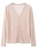 Chaqueta Cárdigan Rosa de Seda de Hielo con Protección Solar para Mujer, Camisa de Verano Delgada de Corte Holgado Adelgazante para Aire Acondicionado, Top Transpirable de Manga Larga con Cuello en V