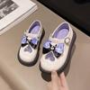 Zapatos de Cuero para Niñas Zapatos de Princesa Zapatos Individuales 2026 Nuevos Primavera y Verano Suela Suave Infantiles Kuromi Zapatos Pequeños de Cuero con Lazo Modernos