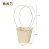 Bolsa portátil para arreglos florales estilo macaron, cesta de flores trapezoidal en relieve para DIY, bolsa para envolver flores de clavel, bolsa de papel kraft impermeable al por mayor