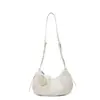 Bolso de Mano con Textura Niche Plateado para Mujer, Nuevo Estilo Verano 2025, Bolso Simple Tipo Dumpling, Bolso de Hombro Cruzado de Moda