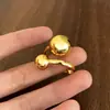 Anillo de Bola de Metal de Diseño de Personalidad de Moda Versátil Exquisito Transfronterizo Europeo y Americano Joyería de Temperamento de Lujo Ligero de Gama Alta