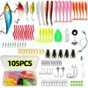 Set de Señuelos, Kit Completo de Señuelos, Cebo de Pesca, Cebo Artificial, Señuelo Duro, Minnow, Spinnerbait, Señuelo Blando, Señuelo Minnow