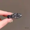 Novo Prendedor de Cabelo Flor Esmaltada com Strass para Mulheres, Elegante Presilha Lateral para Franja, Pente de Cabelo de Luxo, Presilha Bico de Pato para Fios Soltos