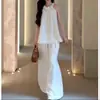 Top Regata com Gola Halter e Flores 3D para Mulheres, Moda Verão 2026 Novo Conjunto Versátil de Top Camisola e Calça Longa