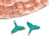 Colgante de Cola de Sirena de Acero Inoxidable de 10 mm con Goteo de Aceite para Pulsera, Collar, Accesorios de Joyería de Moda Europea y Americana