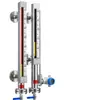 Indicador de Nivel de Líquido con Flotador Magnético con Transmisión Remota, Indicador de Nivel de Agua de Acero Inoxidable 4-20mA con Interruptor de Alarma, Indicador de Nivel con Flotador Magnético