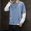 Camiseta de fondo falsa de dos piezas para hombre, camiseta de manga larga para otoño e invierno, producto de fábrica, marca Trbottomyy, sudadera holgada