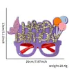 Óculos de Aniversário Infantil Adereços para Fotos de Bolo Meninos e Meninas Festa de Primeiro Aniversário Balões Chapéu de Aniversário Quadro Criativo para Óculos