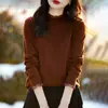 Suéter de Punto con Cuello de Encaje para Mujer Estilo Francés Retro Dulce Top Primavera Otoño Capa Base Versátil Estilo Perezoso Manga Larga