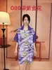 1-100 Padrão Floral Transmissão Ao Vivo Nova Camisola de Seda Gelo Feminina Verão Fina Sexy Cardigã Pijama Luxo Acessível Solto Roupas de Casa