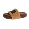 TX-5 Huidong Yixinda Moda Ropa Exterior Estilo Dama Ropa Exterior Plana Cinturón de Una Palabra y Pantuflas de Lana Esponjosa Otoño e Invierno