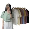 2025 Novo Verão Feminino Terno de Alta Qualidade Gola Camisa Manga Curta Camisa Chique de Nicho Camisa Retro Francesa